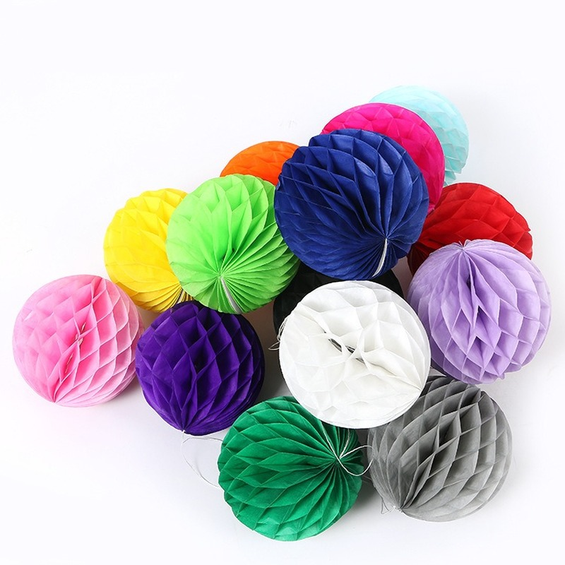 Wedding Event Supply - 1pc10/15/20/25/30cm Decorative Paper Honeycomb Ball Pastel