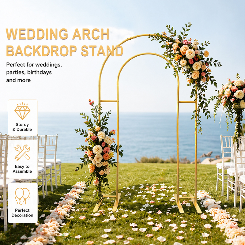 Wedding Balloon Arch - Open Arch Backdrop Stand, Double Arch