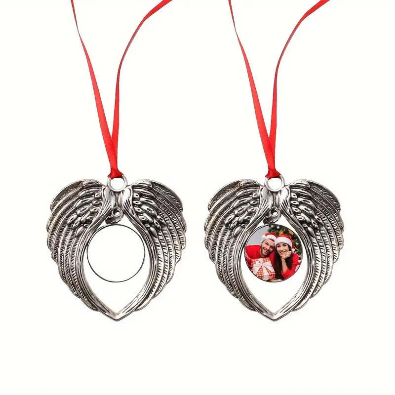 Wedding Souvenir - Personalised Angel Wings Heart Ornament -