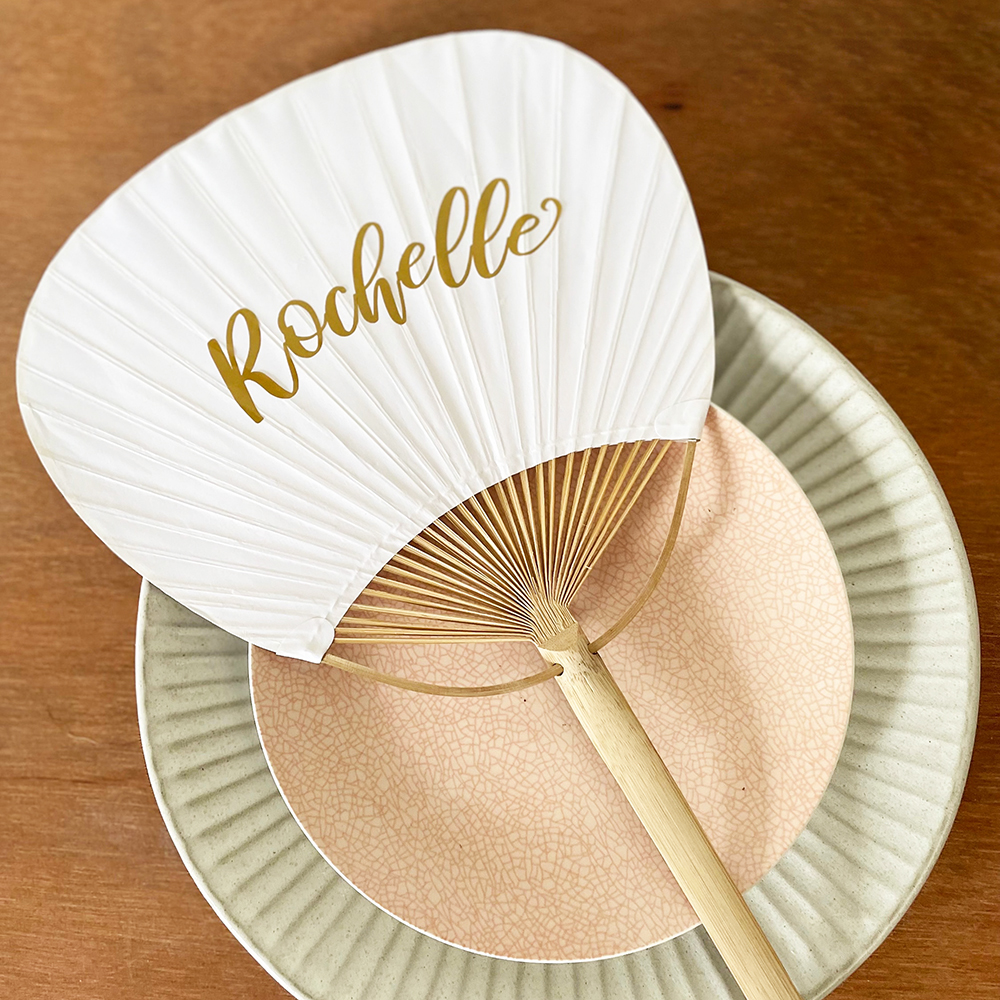 Wedding Supply List - Custom Wedding Bride Hand Fans Bamboo