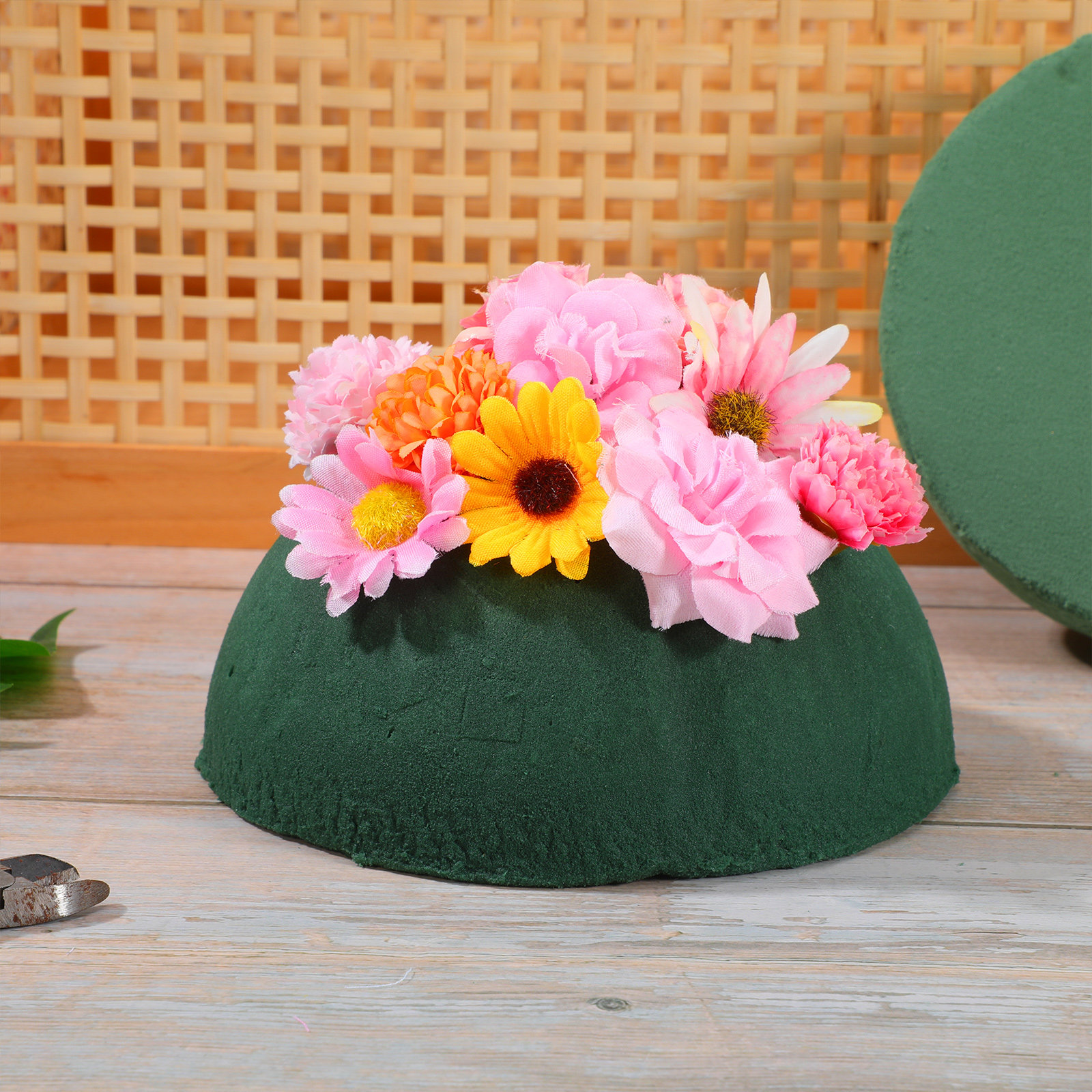 Wedding Arch Flower - 2Pcs Green Floral Foam Half Balls
