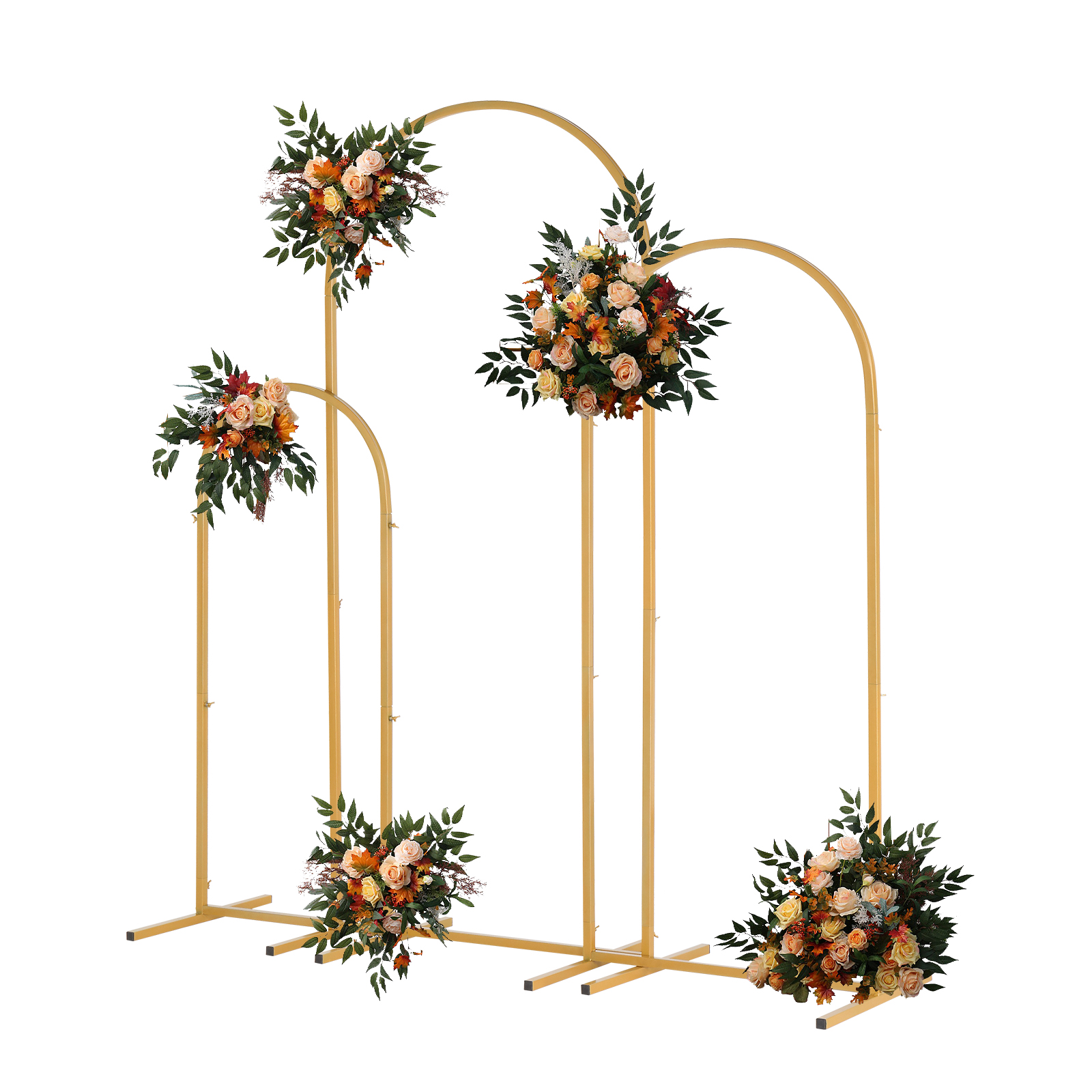 Wedding Balloon Arch - Golden metal balloon arch bracket 3-piece
