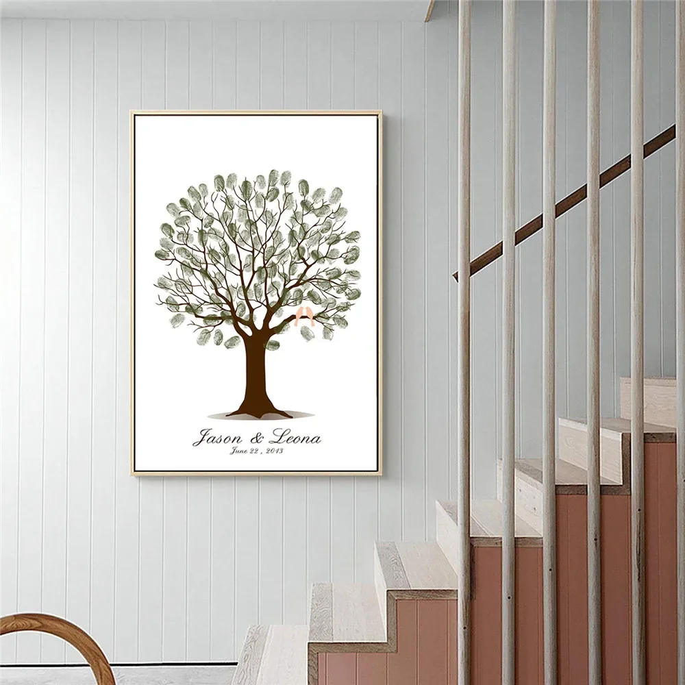 Wedding Souvenir - Personalized Wedding Guest Book Fingerprint Tree