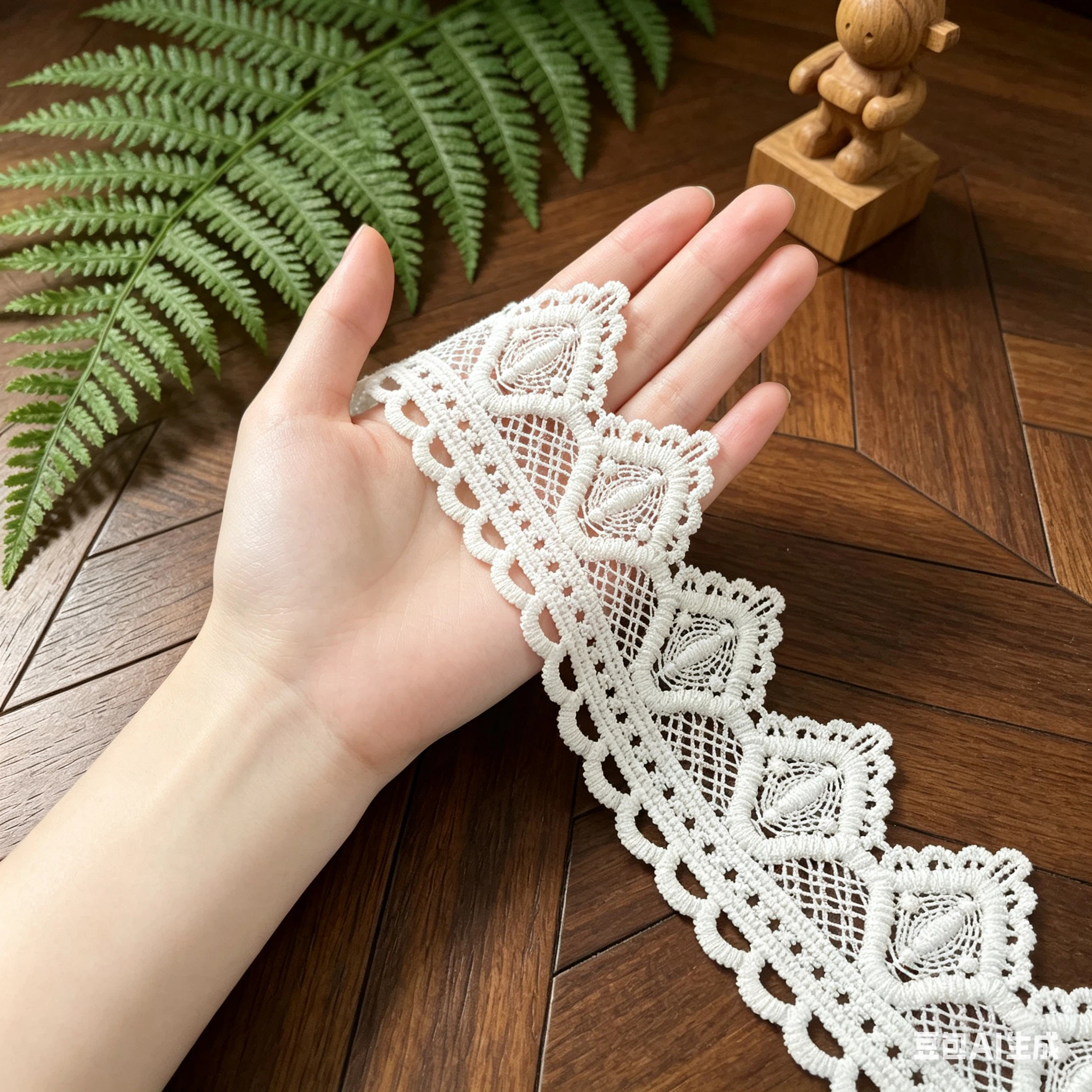 Wedding Dress Supply - Vintage Scalloped Geometric Lace Trim, Width