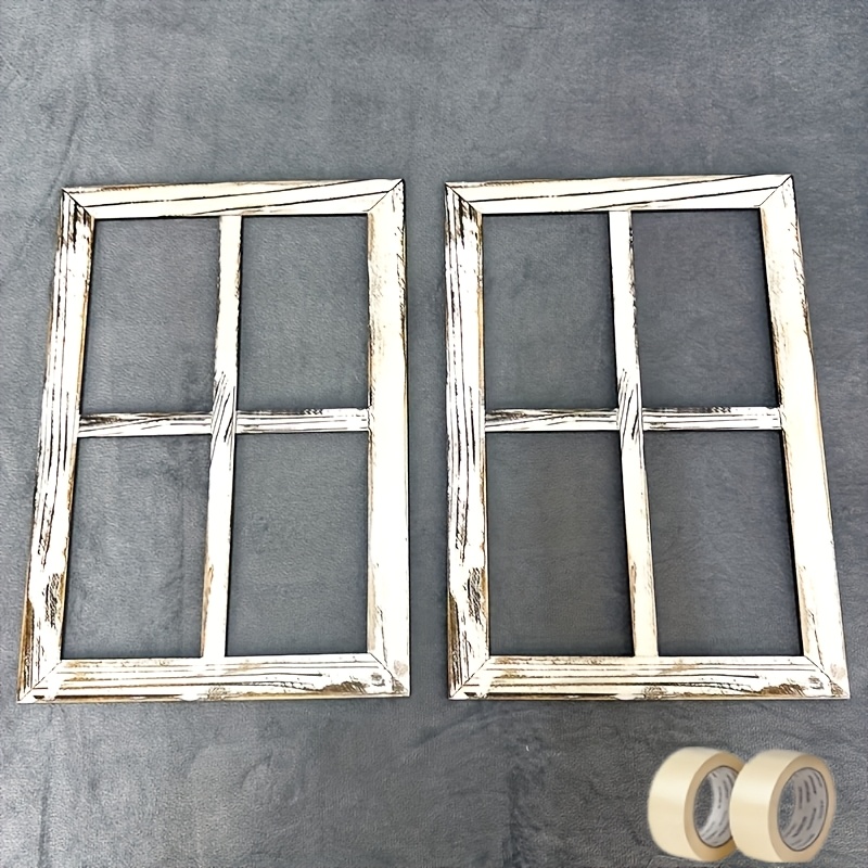 Wedding Tap - 2pcs Rustic Wooden Window Frame Decor