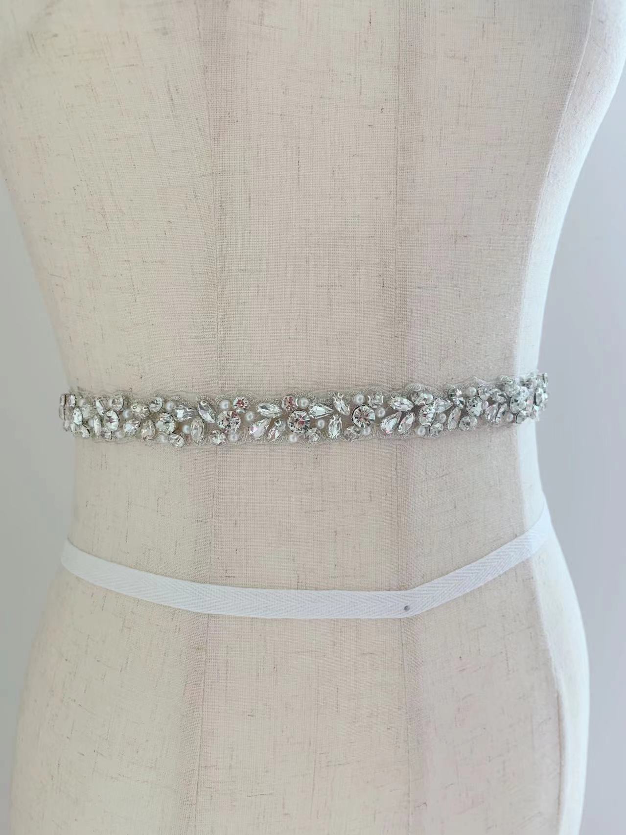 1 Yard/5 Yards Silver Crystal  - Bridal Sash Ribbon incelemesi ve fiyatı