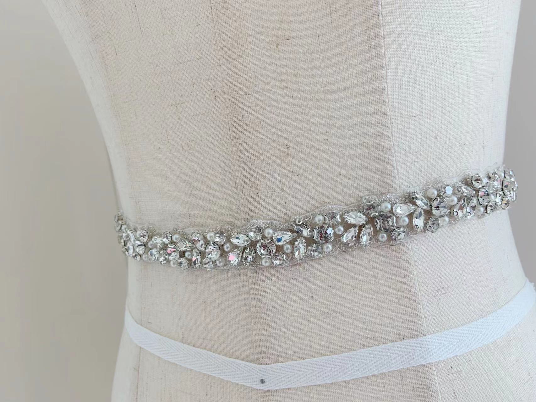 1 Yard/5 Yards Silver Crystal  - Bridal Sash Ribbon incelemesi ve fiyatı
