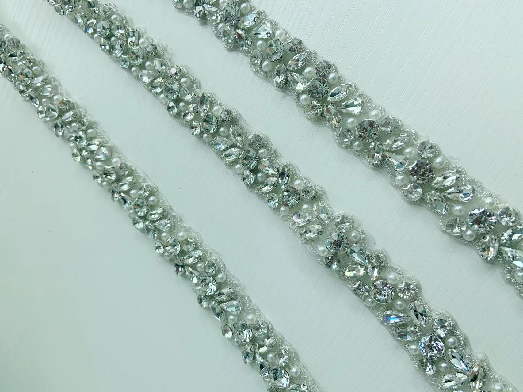1 Yard/5 Yards Silver Crystal  - Bridal Sash Ribbon incelemesi ve fiyatı