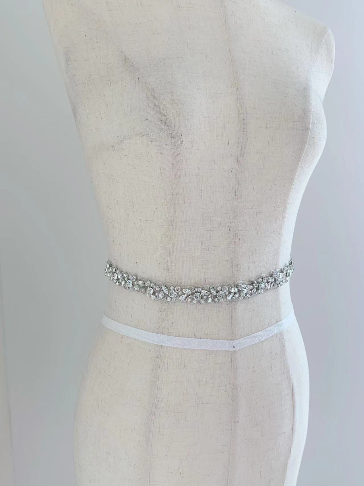 1 Yard/5 Yards Silver Crystal  - Bridal Sash Ribbon incelemesi ve fiyatı