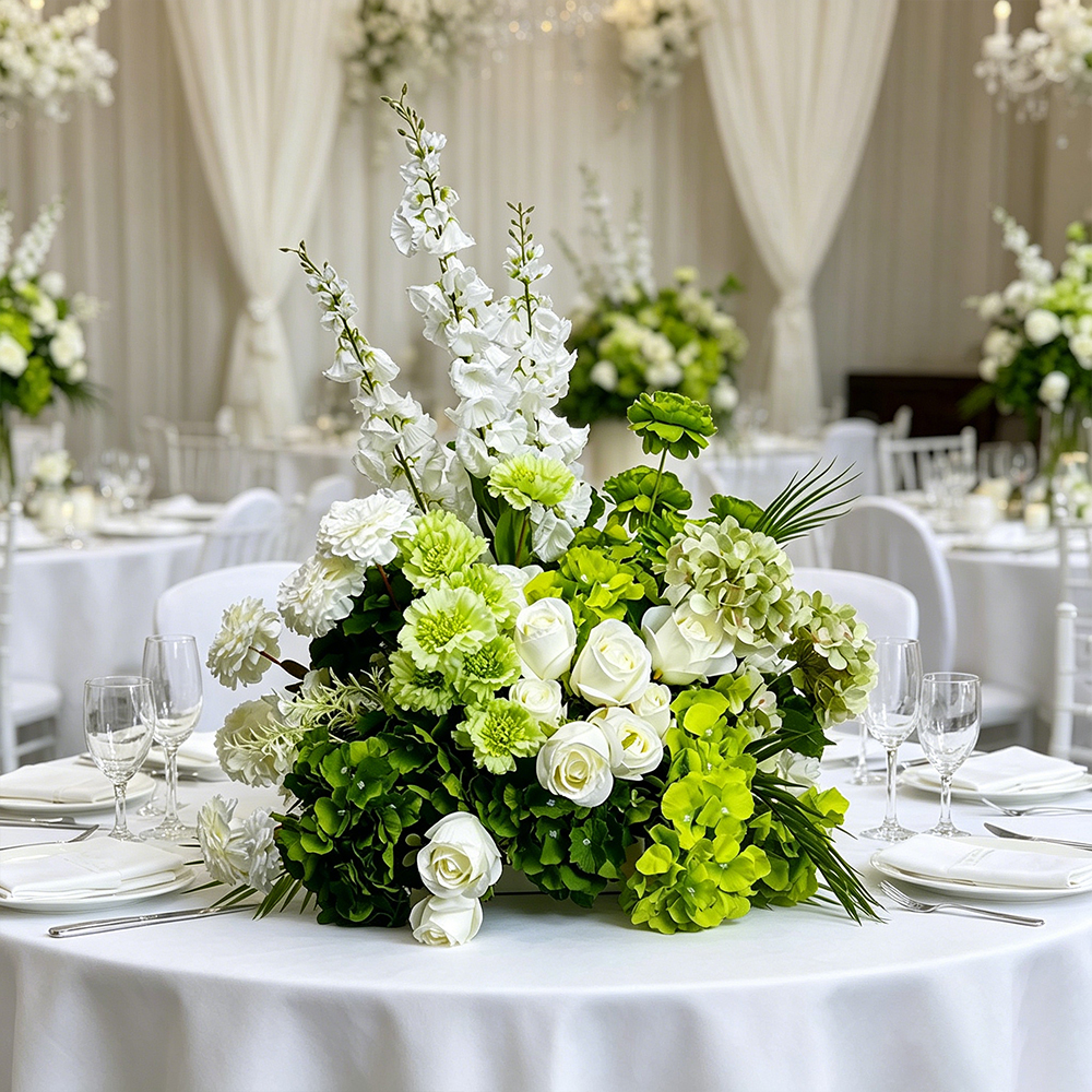 Luxury White Green Arrangement - Wedding Event Supply incelemesi ve fiyatı