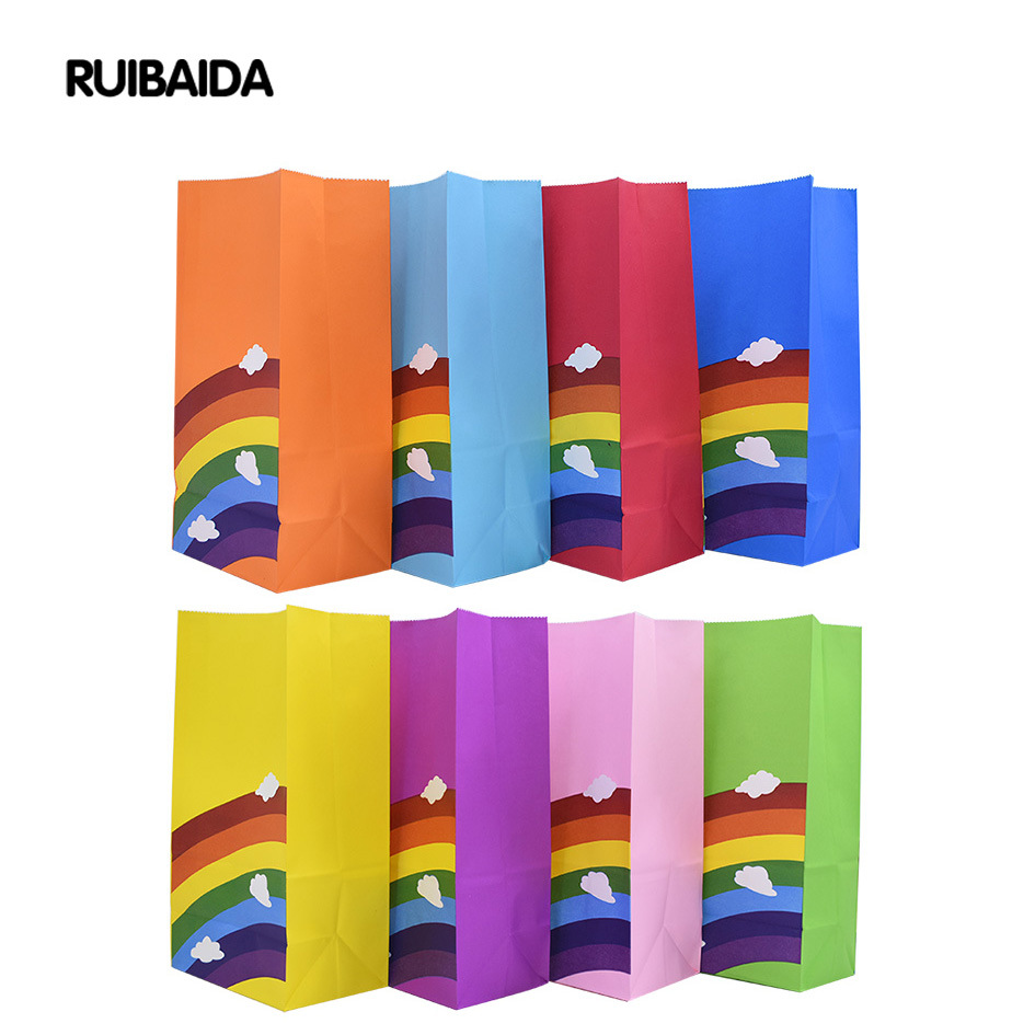 10/20/25pcs kraft rainbow food - Wedding Event Supply incelemesi ve fiyatı