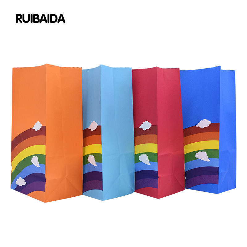 10/20/25pcs kraft rainbow food - Wedding Event Supply incelemesi ve fiyatı