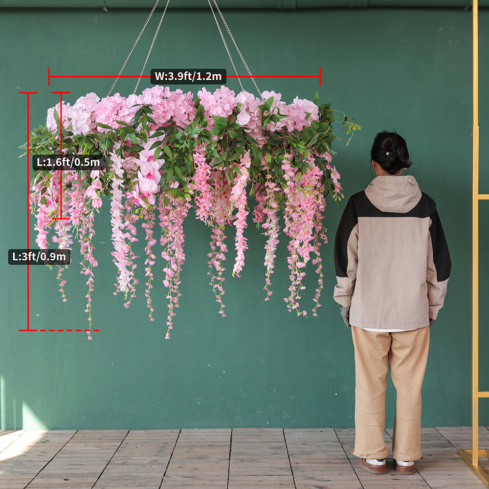 Ceiling Circle Flower W120cm P - Wedding Arch Flower incelemesi ve fiyatı