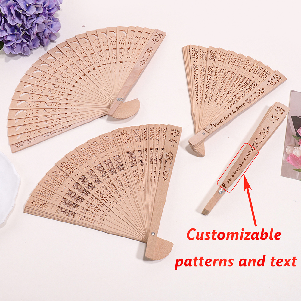 5Pcs Custom Text Wooden Fans P - Wedding Souvenir incelemesi ve fiyatı
