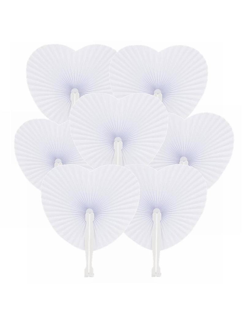 White Heart & Round Paper Fans - Wedding Event Supply incelemesi ve fiyatı