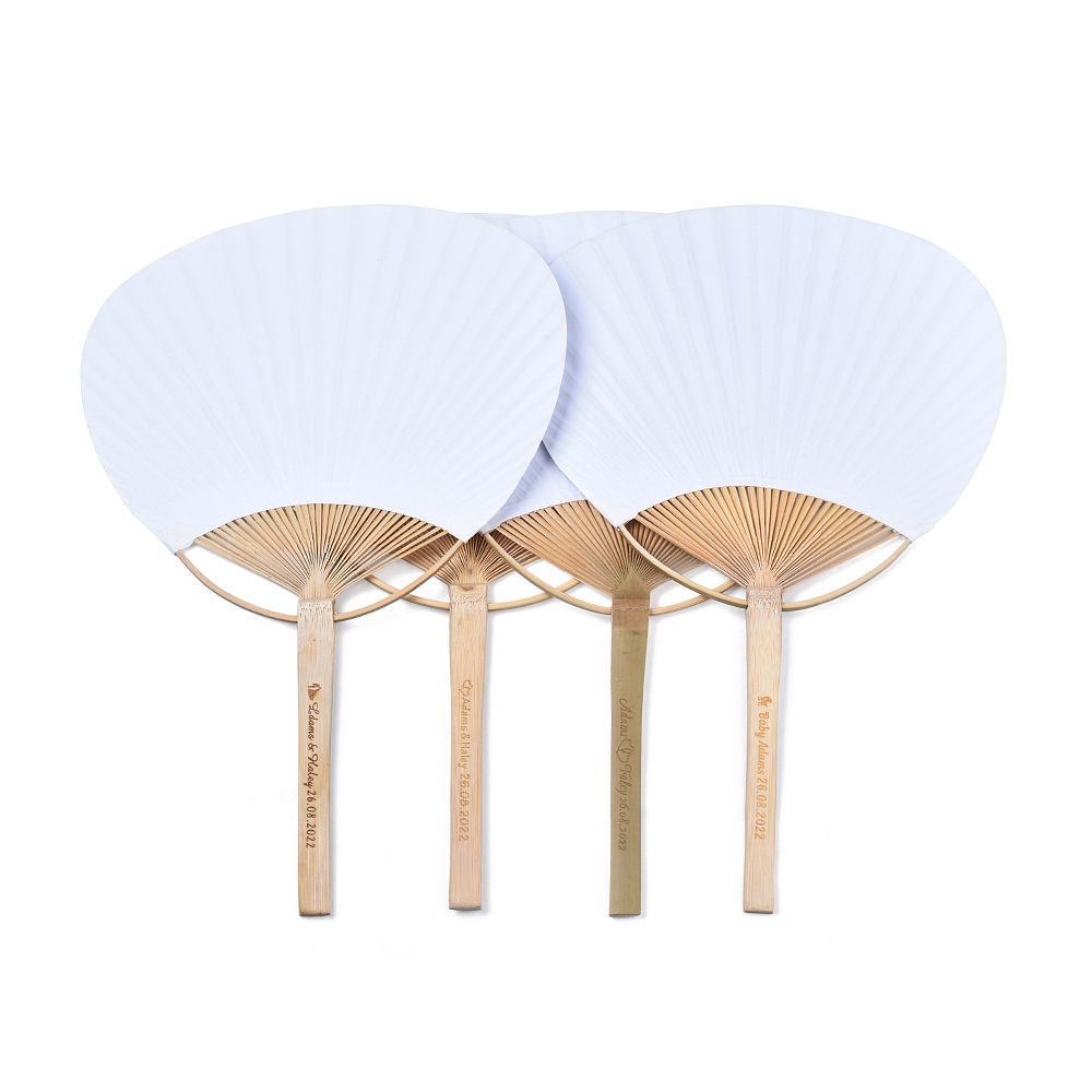 Custom White Folding Paper Fan - Wedding Souvenir incelemesi ve fiyatı