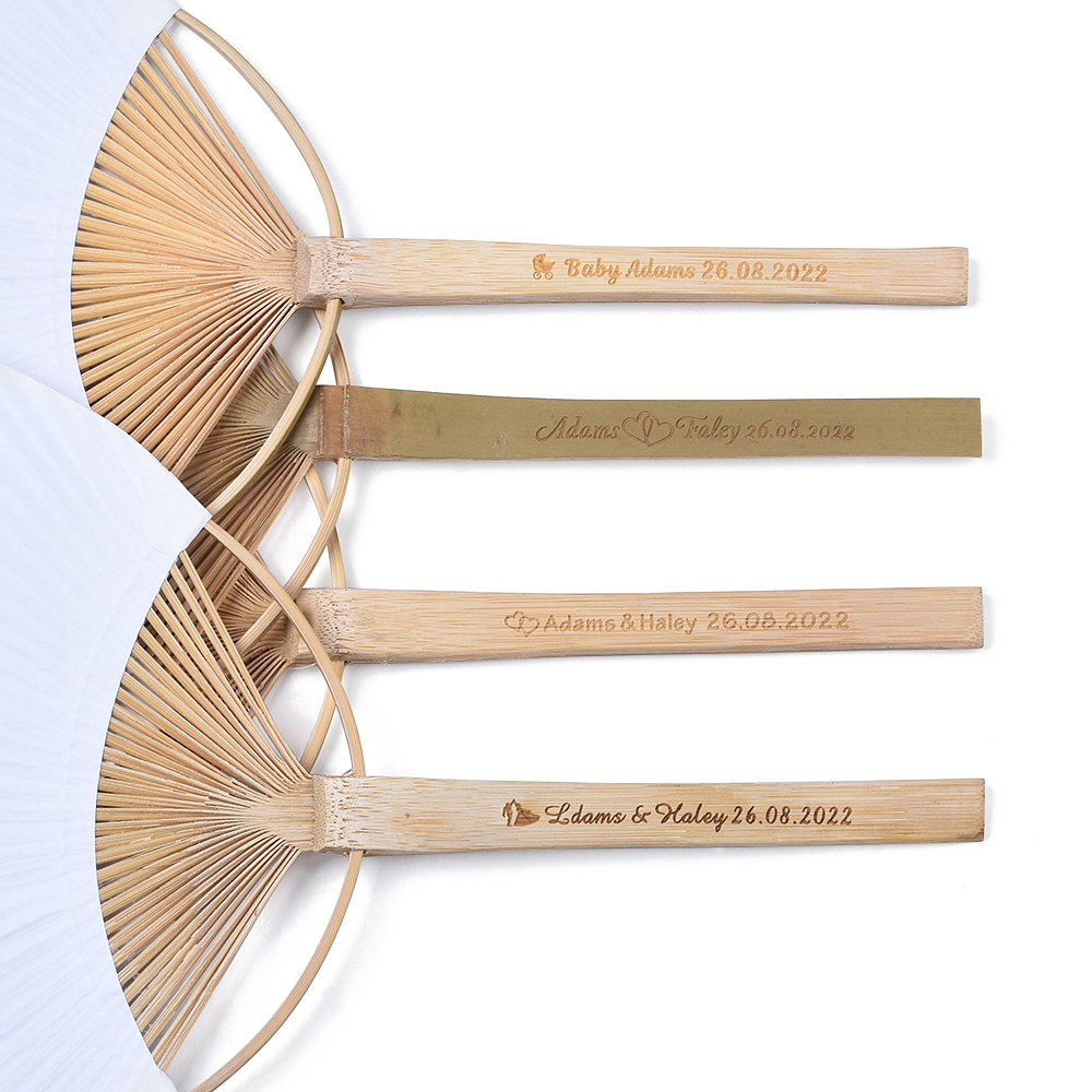 Custom White Folding Paper Fan - Wedding Souvenir incelemesi ve fiyatı