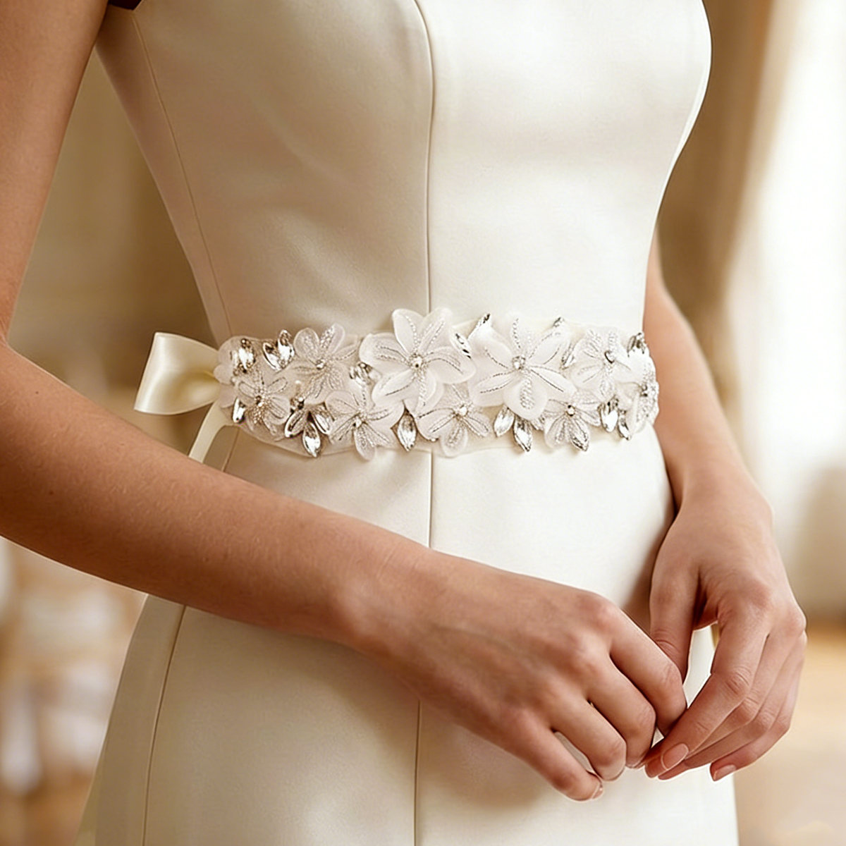Romantic 3D Floral Bridal Belt - Bridal Sash Ribbon incelemesi ve fiyatı