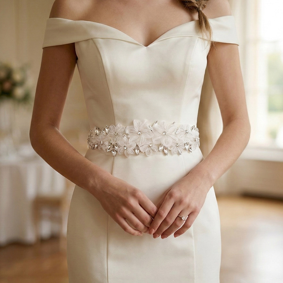 Romantic 3D Floral Bridal Belt - Bridal Sash Ribbon incelemesi ve fiyatı