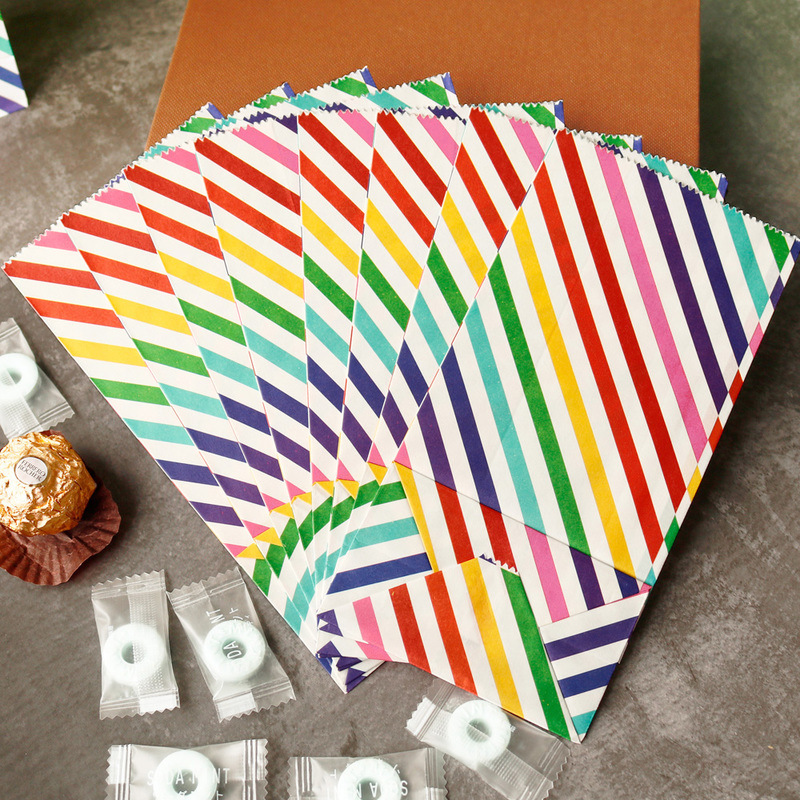 Small Paper Bags Rainbow Print - Wedding Event Supply incelemesi ve fiyatı