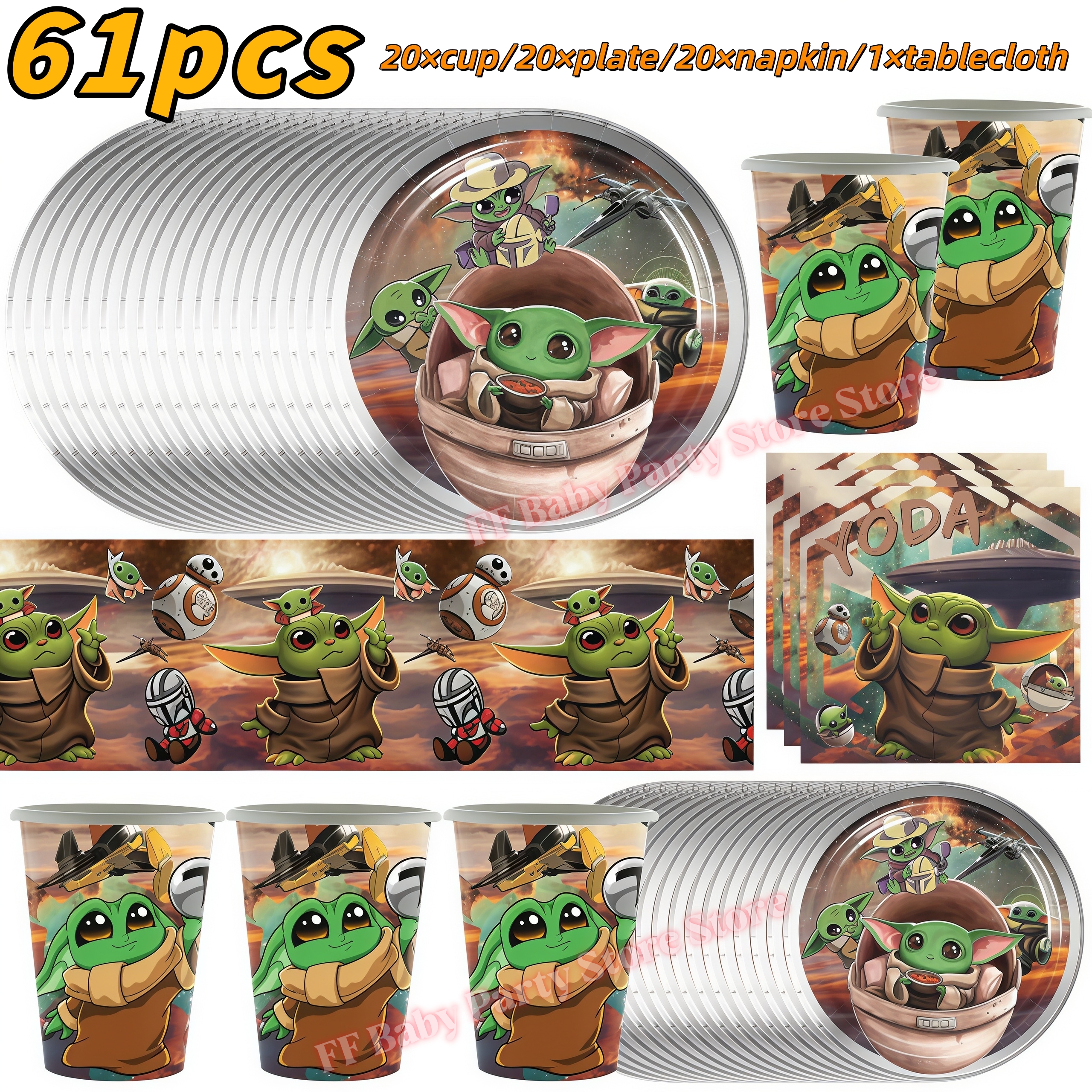 Star Waring Yoda Baby Theme Bi - Wedding Supply Warehouse incelemesi ve fiyatı
