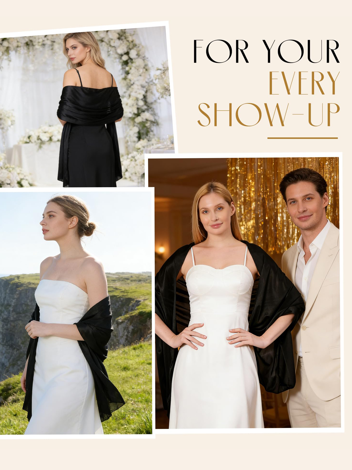 Satin Shawl Wraps for Women Ev - Wedding Dress Supply incelemesi ve fiyatı