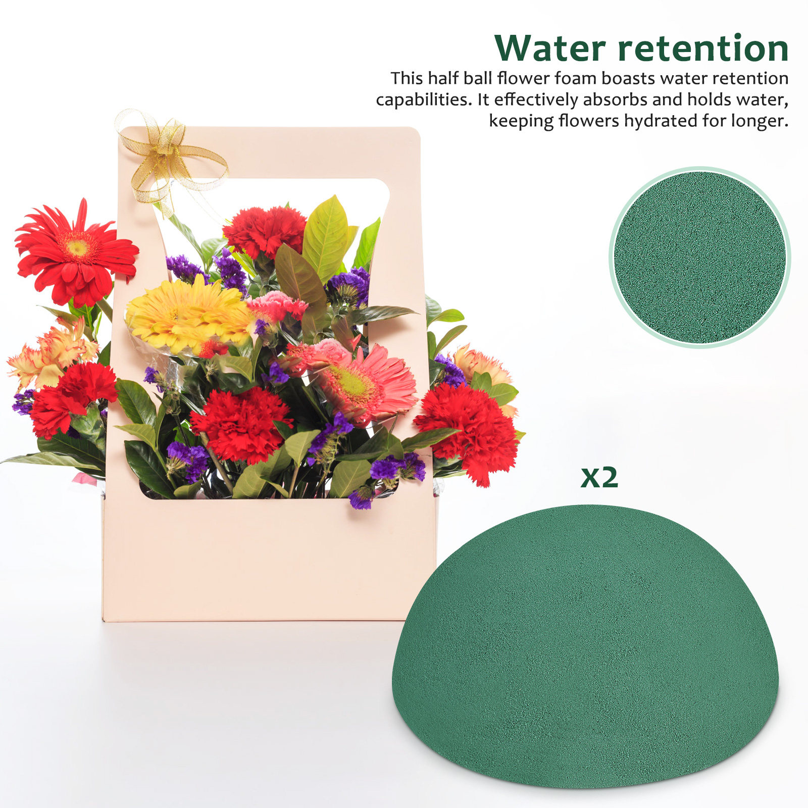 2Pcs Green Floral Foam Half Ba - Wedding Arch Flower incelemesi ve fiyatı