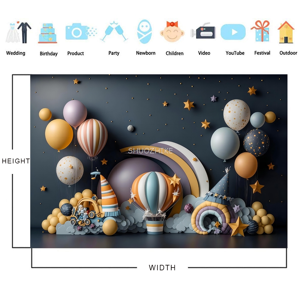 Photography Backdrop 3D Balloo - Wedding Qq incelemesi ve fiyatı