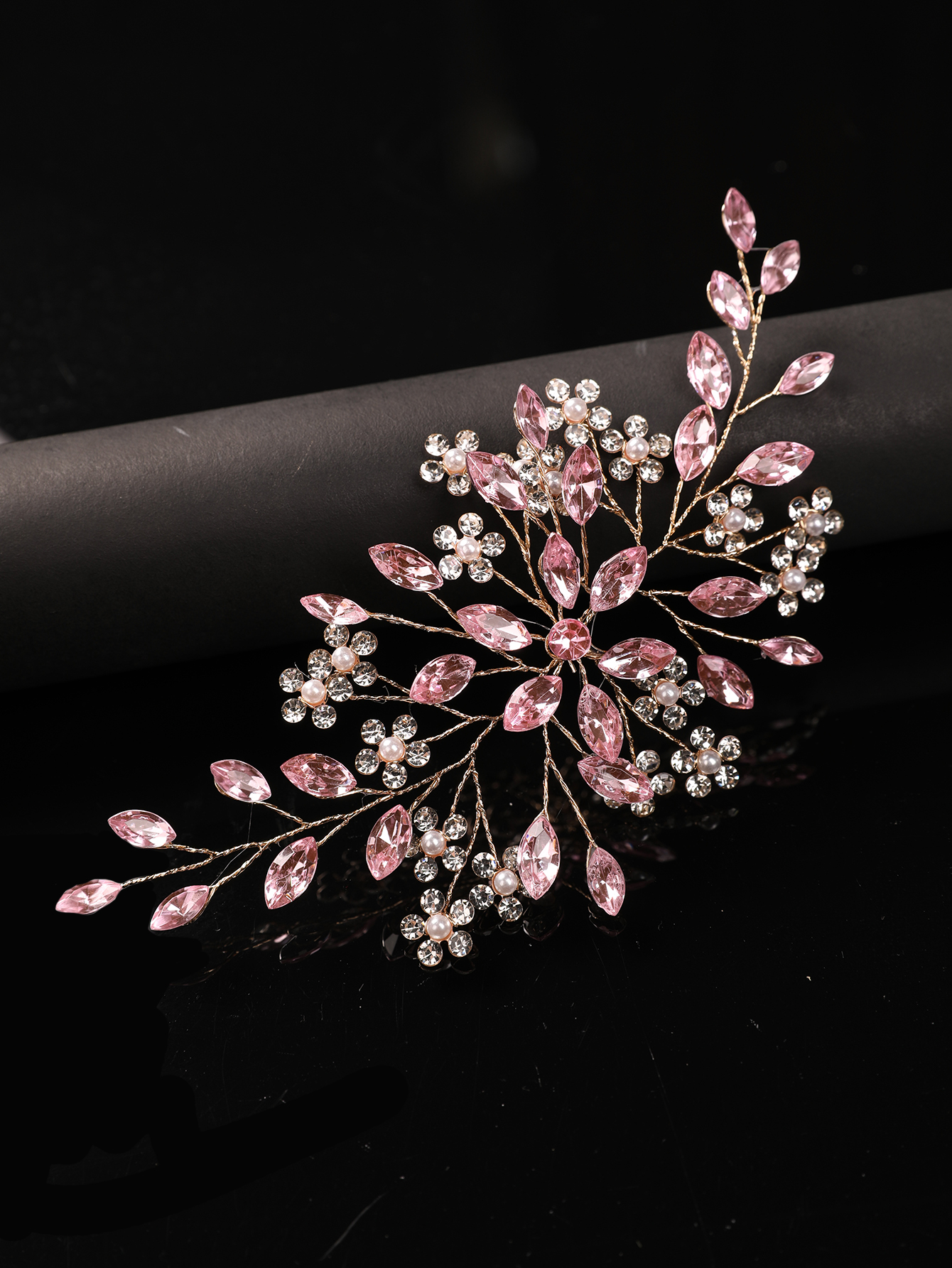 Soft Pink Crystal Bridal Headp - Wedding Dress Supply incelemesi ve fiyatı