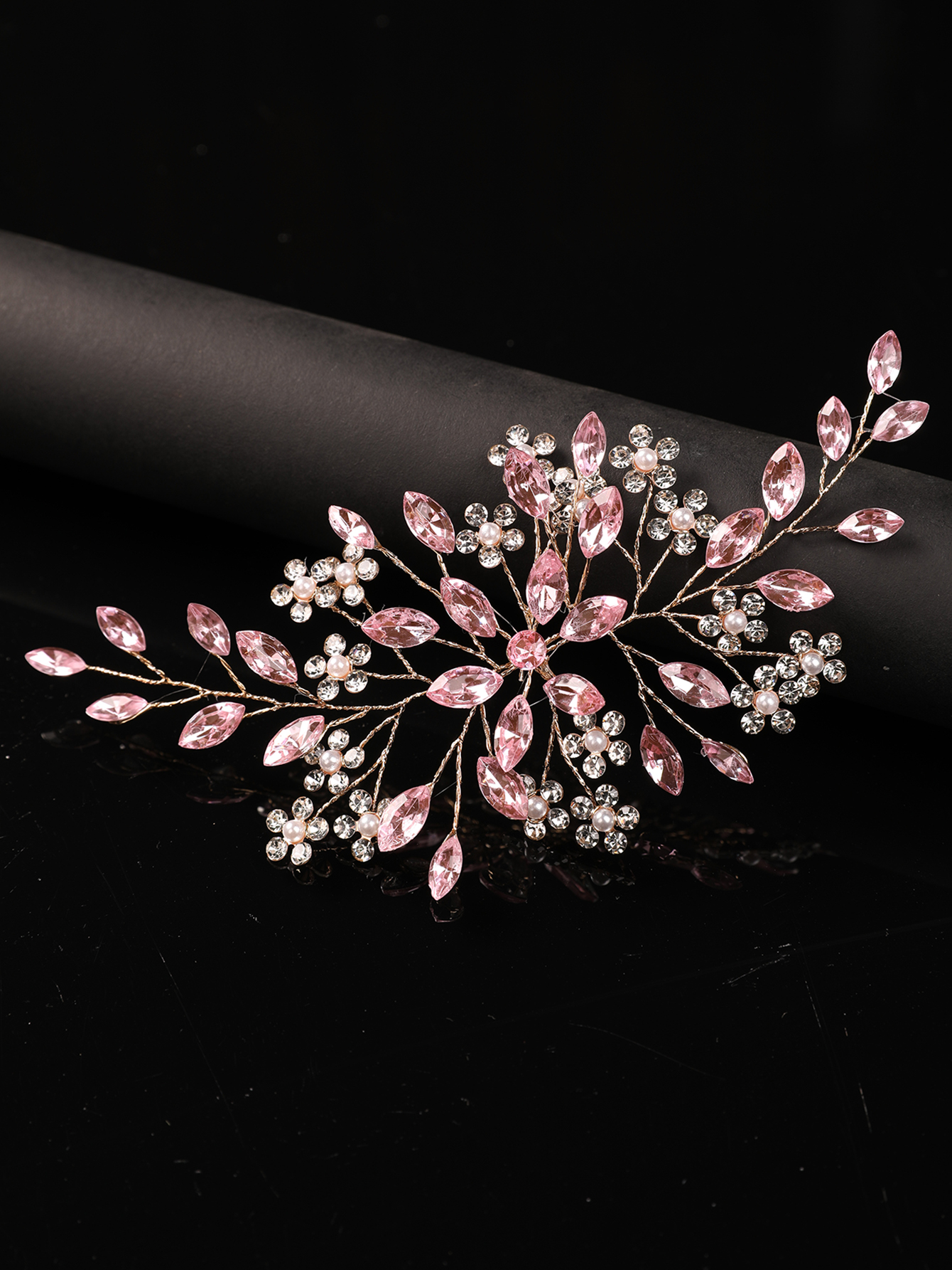 Soft Pink Crystal Bridal Headp - Wedding Dress Supply incelemesi ve fiyatı
