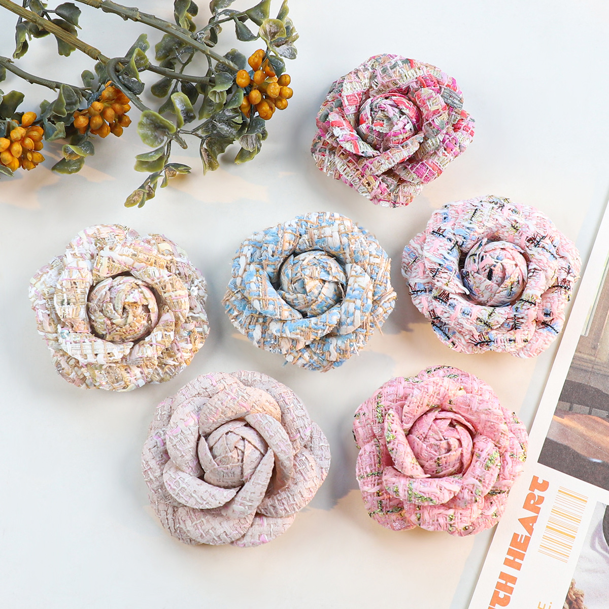 6CM Camellia Brooch for Women  - Wedding Dress Supply incelemesi ve fiyatı