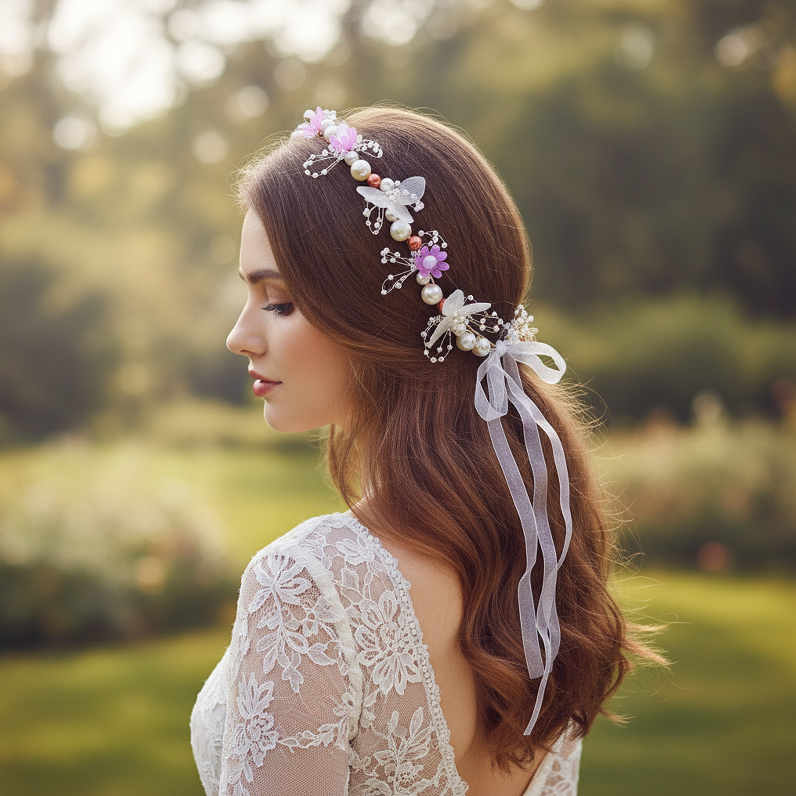 Pearl Flower Headband Bridal W - Wedding Arch Flower incelemesi ve fiyatı