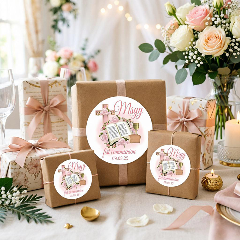Personalized Stickers Pink Flo - Wedding Souvenir incelemesi ve fiyatı