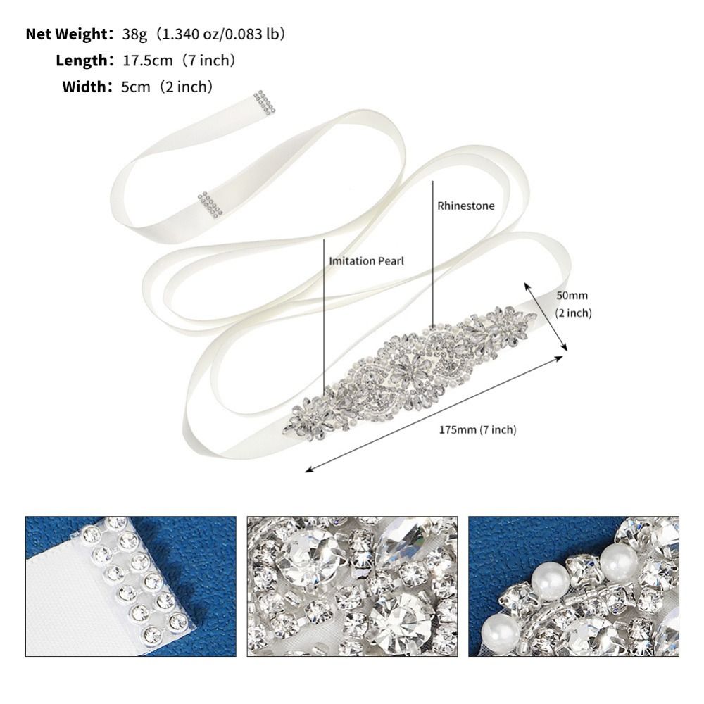 Sweet Silver Wedding Rhineston - Bridal Sash Ribbon incelemesi ve fiyatı