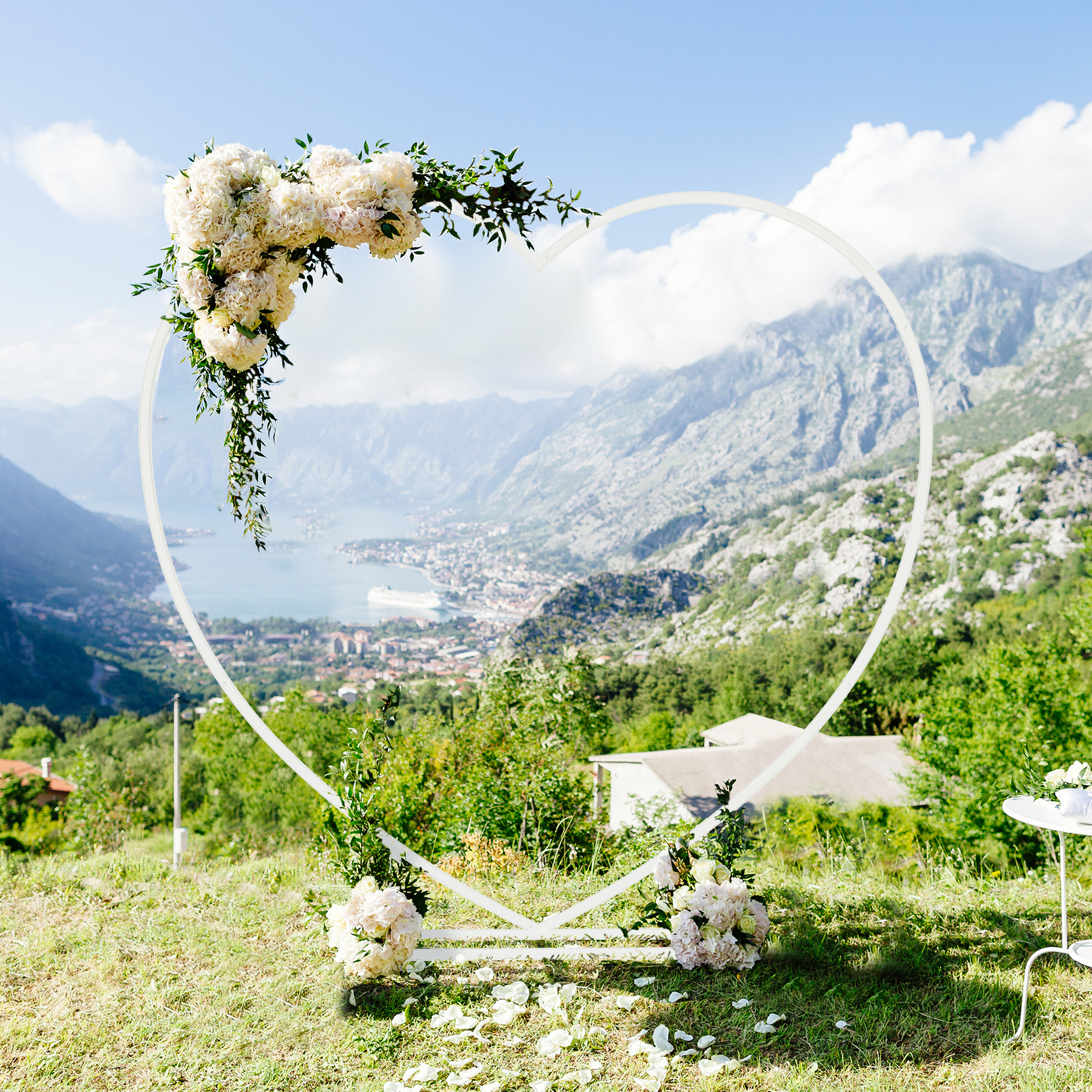 Heart Shaped White Metal Ballo - Wedding Balloon Arch incelemesi ve fiyatı