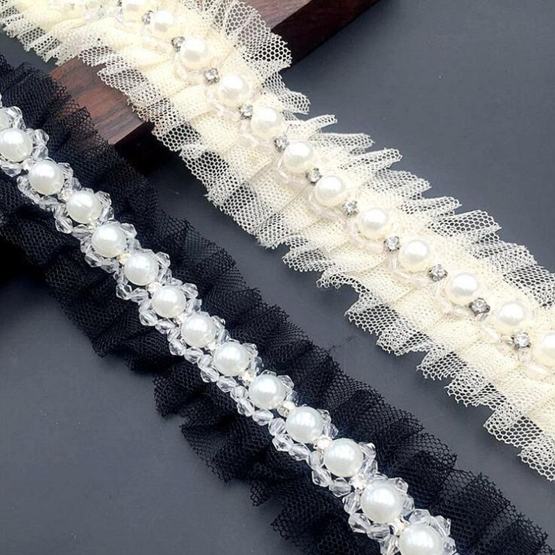 1 yard 1.5cm Ivory Pearl Beade - Bridal Sash Ribbon incelemesi ve fiyatı