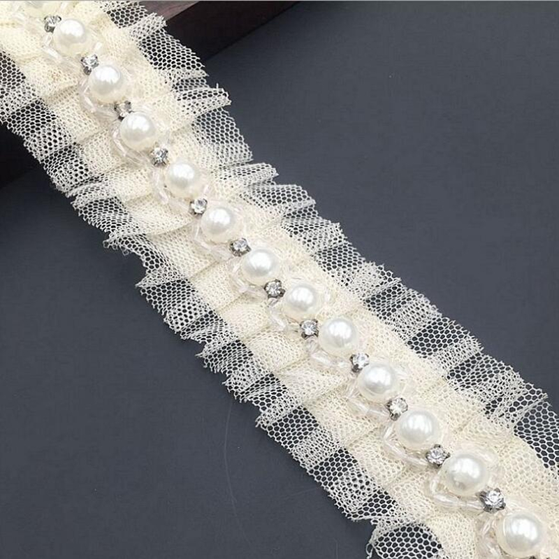 1 yard 1.5cm Ivory Pearl Beade - Bridal Sash Ribbon incelemesi ve fiyatı