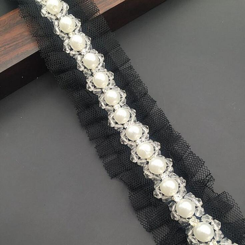 1 yard 1.5cm Ivory Pearl Beade - Bridal Sash Ribbon incelemesi ve fiyatı