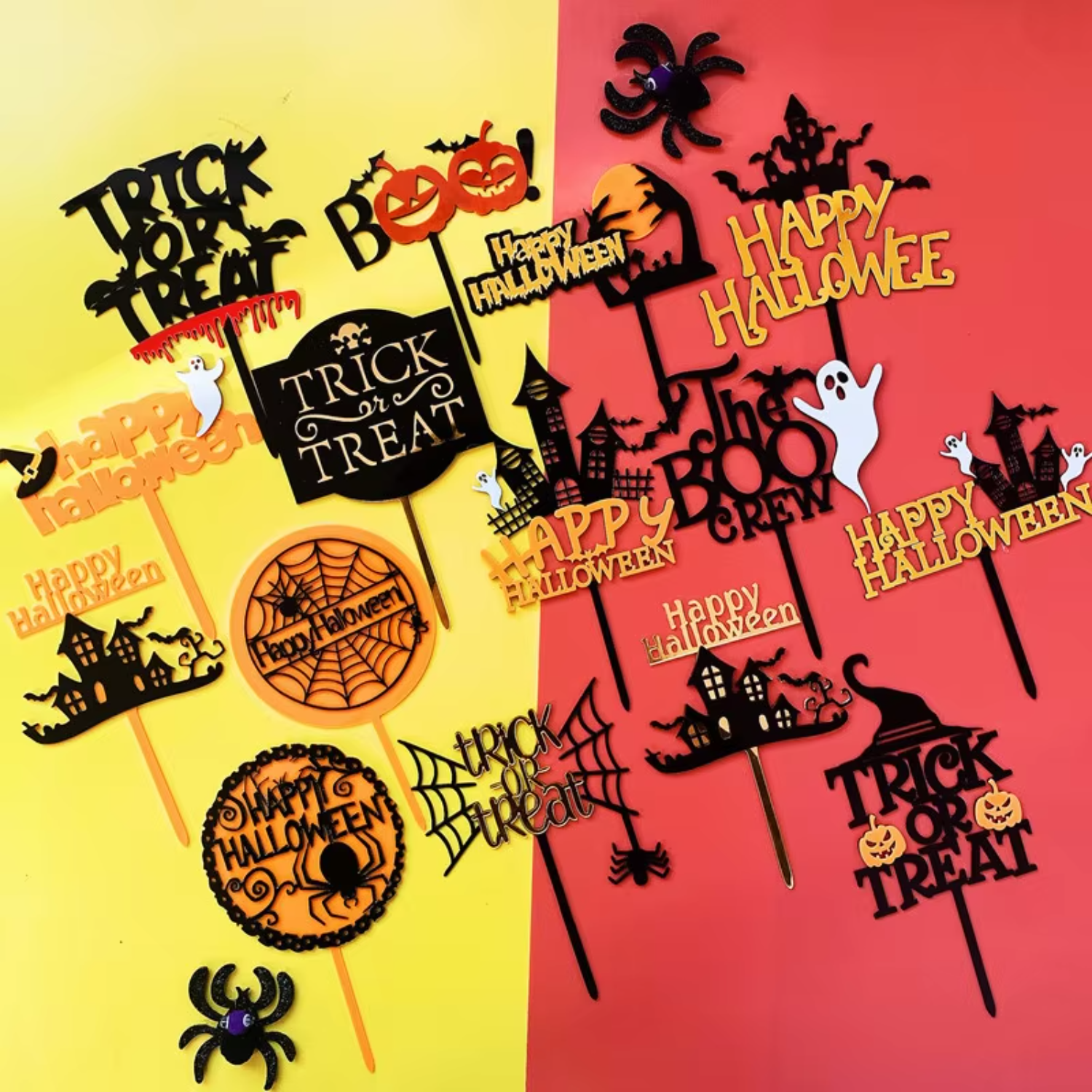 Happy Halloween Acrylic Cake T - Wedding Supply Factory incelemesi ve fiyatı